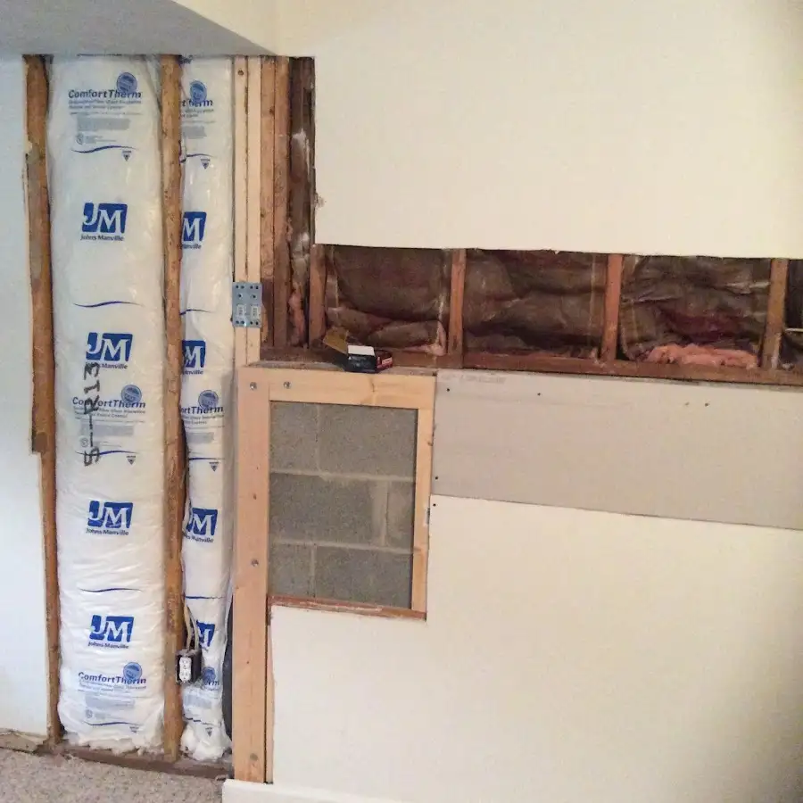 Wall insulation replacement during Contents Cleaning & Restoration in Woolwich